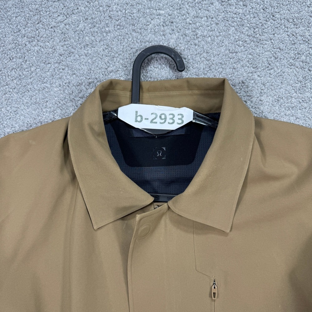 Lululemon Drivers Trench Coat Men's Large Brown Water Repellant Overcoat Outdoor - Picture 16 of 16